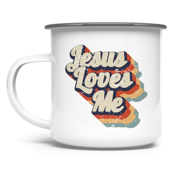 Emaille Tasse jesus loves me