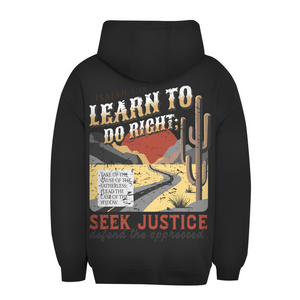 Unisex Oversize Hoodie learn to do right isaiah 1:17