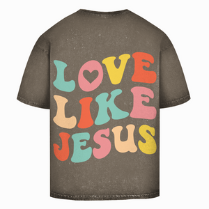 Oversize Washed T-Shirt love like jesus retro