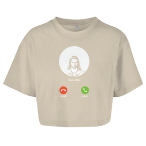 Damen Oversize Crop Top jesus calling