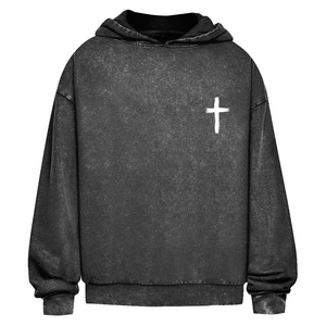 Oversize Washed Hoodie kreuz