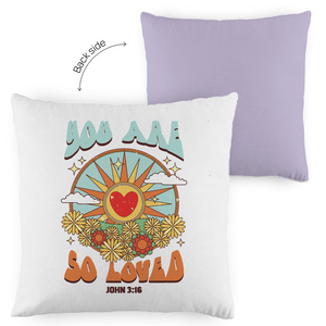 Kopfkissen zweifarbig you are so loved john 3:16
