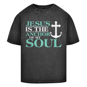 Oversize Washed T-Shirt jesus is the anchor of my soul segeln