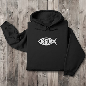 Herren Hoodie fisch symbol ICHTHYS Jesus