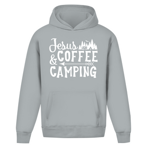 Oversize Hoodie Ohne Kordel jesus coffee camping