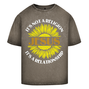 Oversize Washed T-Shirt jesus its a repationship