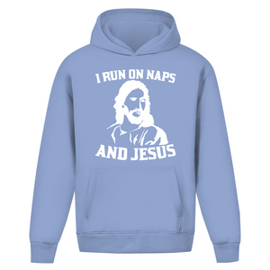Oversize Hoodie Ohne Kordel i run on naps and jesus