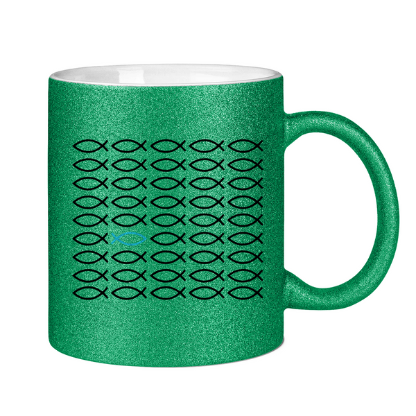 Glitzertasse Ichthys fisch christliches symbol