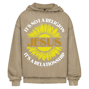 Oversize Washed Hoodie jesus its a repationship