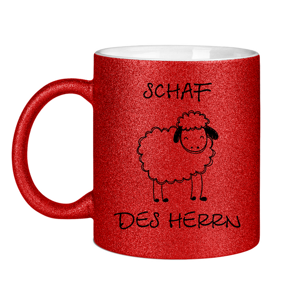 Glitzertasse schaf des herrn