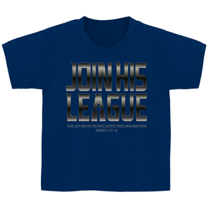 Kinder T-Shirt Join his league romans 3:25-26