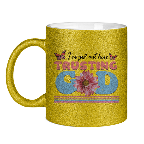 Glitzertasse trusting god