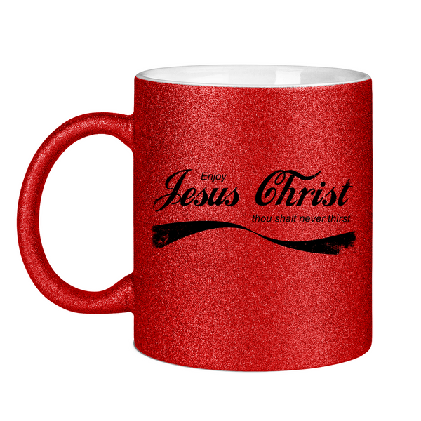 Glitzertasse enjoy jesus christ