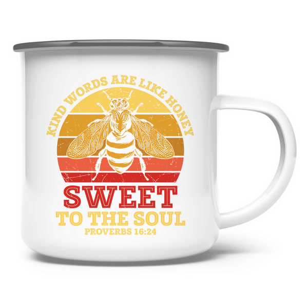 Emaille Tasse kind words are like honey proverbs 16:24