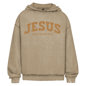 Oversize Washed Hoodie jesus the way the truth the life
