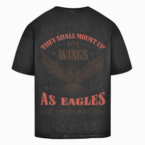 Oversize Washed T-Shirt mount up with wings isaiah 40:31
