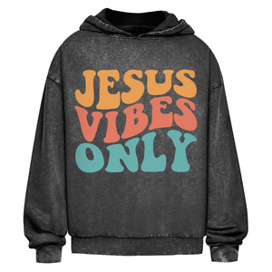 Oversize Washed Hoodie jesus vibes only