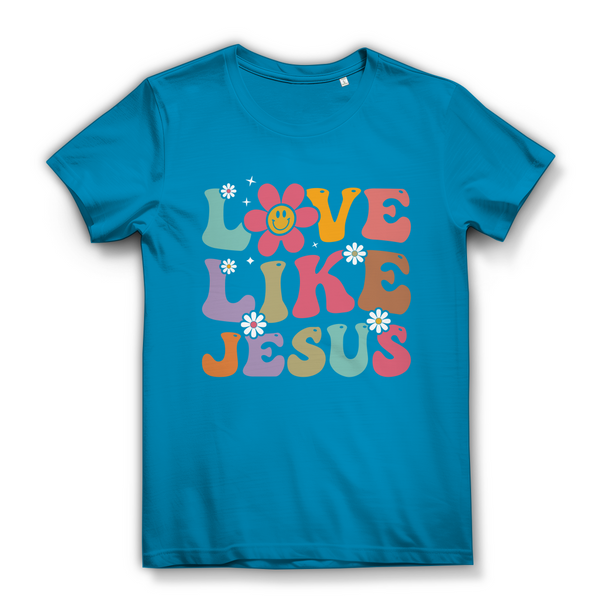 Damen Bio T-Shirt love like jesus retro