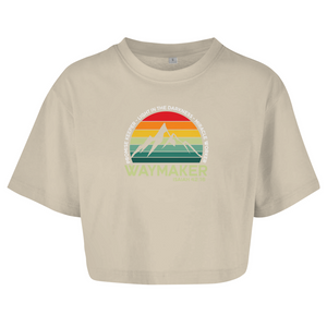 Damen Oversize Crop Top waymaker isaiah 42:16