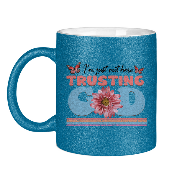 Glitzertasse trusting god