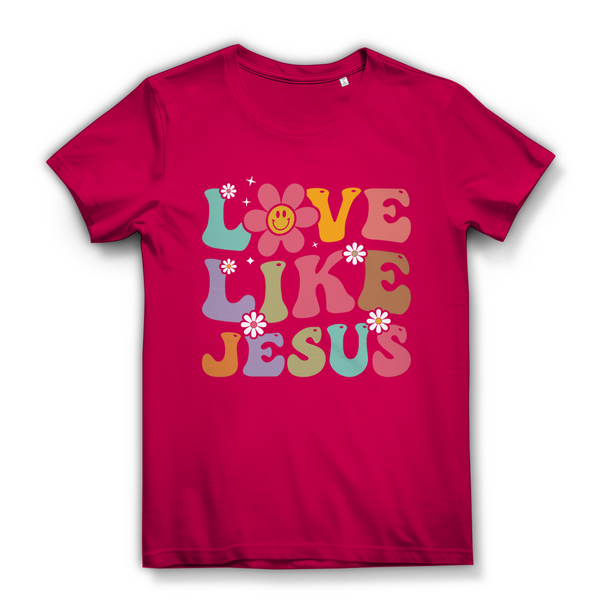 Damen Bio T-Shirt love like jesus retro