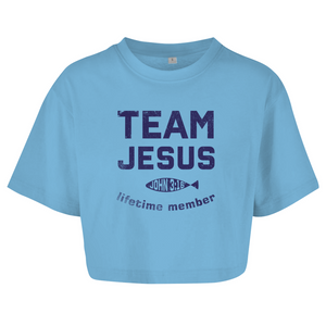 Damen Oversize Crop team jesus john 3:16