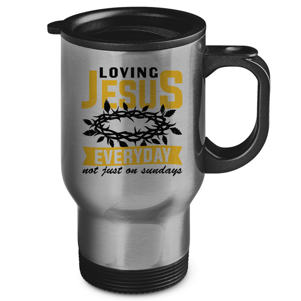 Edelstahl-Thermobecher loving jesus everyday