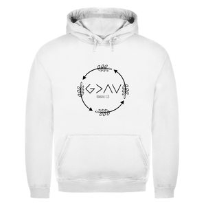 Herren Hoodie god greater than highs lows romans 8:28