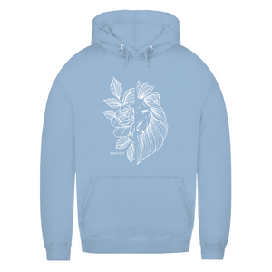 Damen Hoodie Blume Löwe jesaja 33,17