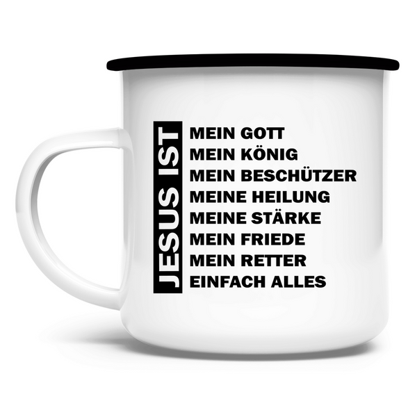 Emaille Tasse jesus mein gott