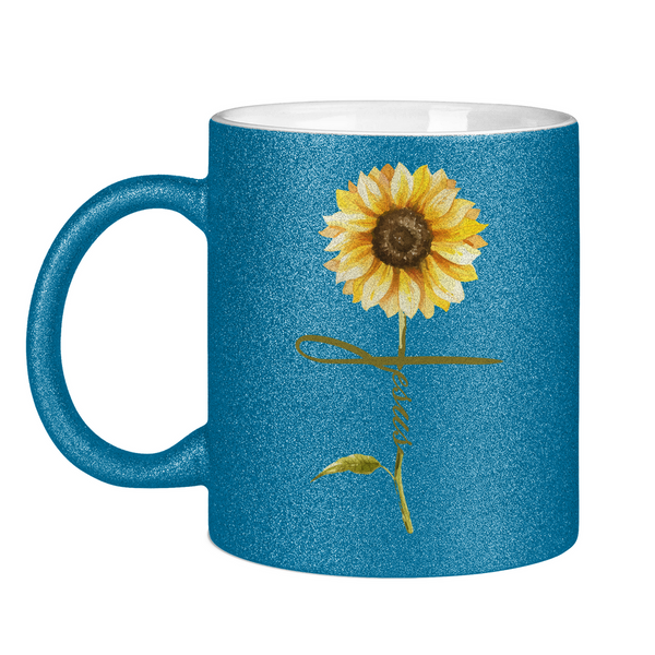 Glitzertasse jesus sonnenblume