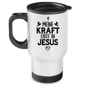 Edelstahl-Thermobecher meine kraft liegt in jesus