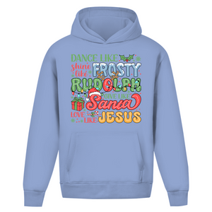 Oversize Hoodie Ohne Kordel dance like frosty love like jesus