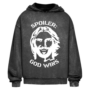Oversize Washed Hoodie spoiler god wins