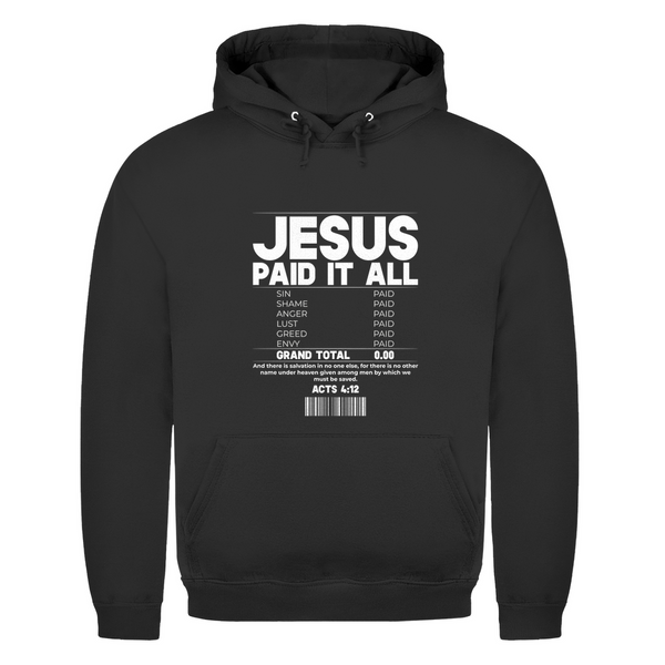 Herren Hoodie jesus paid it all acts 4:12