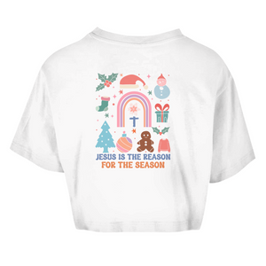 Damen Oversize Crop Top jesus is the reason for the season