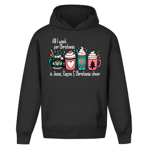 Oversize Hoodie Ohne Kordel all i want for christmas is jesus coffee