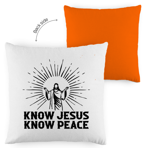 Kopfkissen zweifarbig know jesus know peace