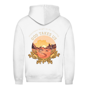 Damen Hoodie god take us through the desert