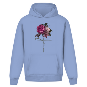 Oversize Hoodie Ohne Kordel jesus blumen