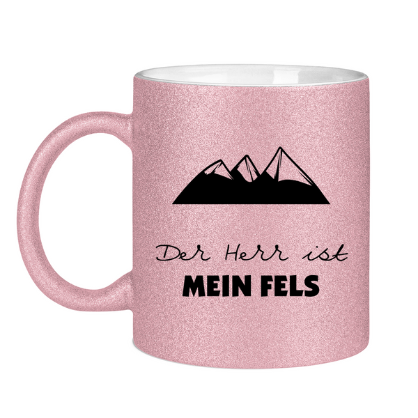 Glitzertasse der herr ist mein fels