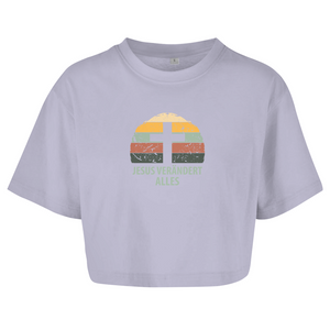 Damen Oversize Crop Top jesus verändert alles