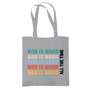 Tragetasche god is good schriftzug