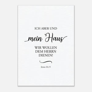mein haus josua 24,15 Leinwandbild