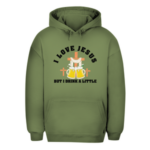 Unisex Oversize Hoodie i love jesus but i drink a little bier