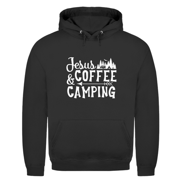 Herren Hoodie jesus coffee camping