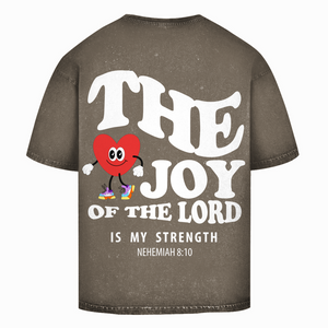 Oversize Washed T-Shirt the joy of the lord nehemiah 8:10