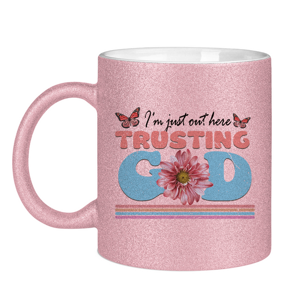 Glitzertasse trusting god