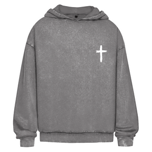 Oversize Washed Hoodie kreuz