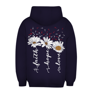 Unisex Oversize Hoodie faith hope love blumen